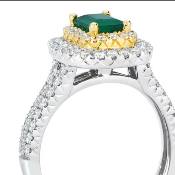 18k honey gold Le Vian Emerald Anniversary Ring - Picture 1 of 4